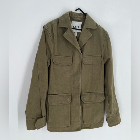 Cos Twill Utility Jacket In Khaki Green - Picture 3 of 7